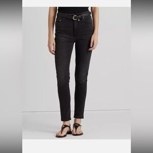 Ralph Lauren Black Label Skinny Jeans Women’s Sz 12 Empire Wash Black Stretch